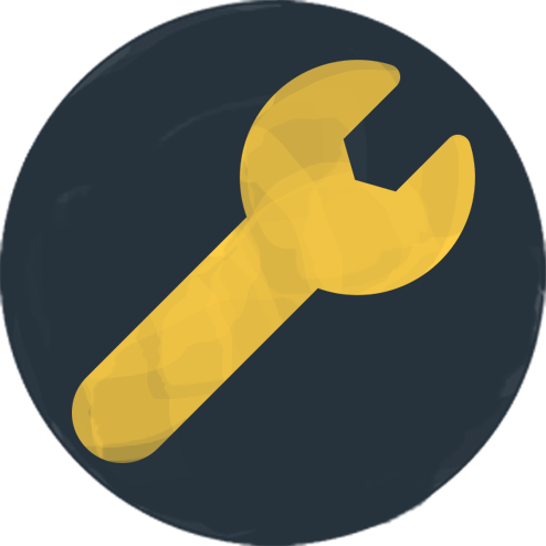 Yellow icon of a wrench to symbolize fixing