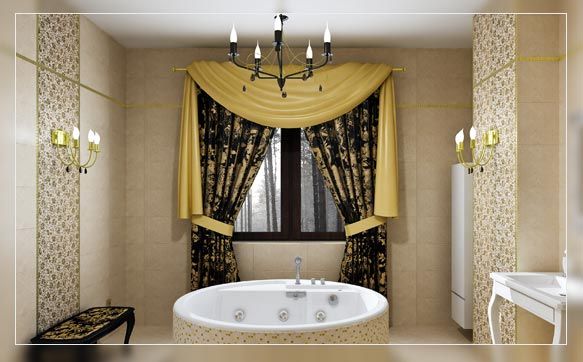 Luxury Bathroom Interior — Window Treatments in Virginia Beach, VA