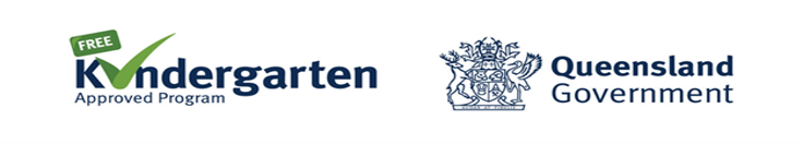 Kindergarten Approved Program logo with Queensland Government emblem.