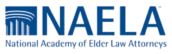 NAELA logo with blue text and pillar graphic; "National Academy of Elder Law Attorneys" below.