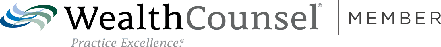 WealthCounsel logo with a swirling green and blue design and "MEMBER" text.