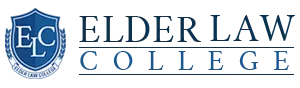 Logo for Elder Law College with a blue shield and "EL" initial.