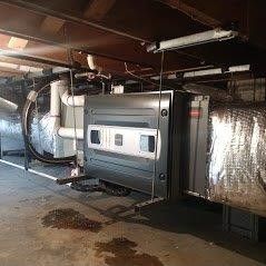 Indoor HVAC project by David Brown Heating & Cooling.