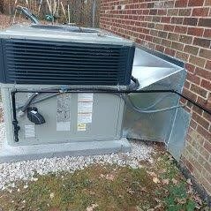 AC unit installation by David Brown Heating & Cooling.