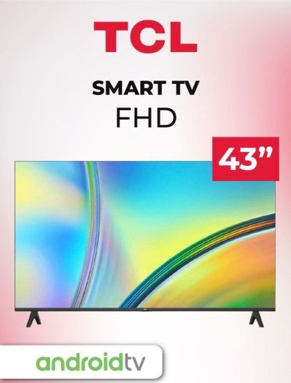 Un anuncio de un televisor inteligente TCL FHD de 43 pulgadas.