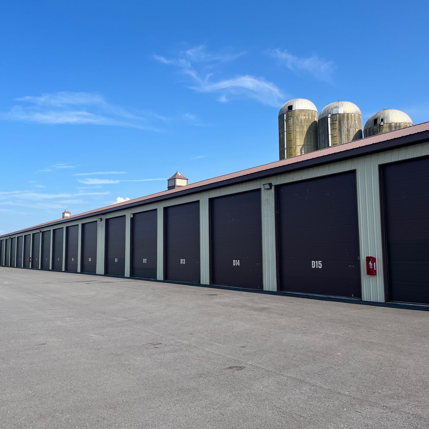 A row of storage units that can be used for home renovation proejcts