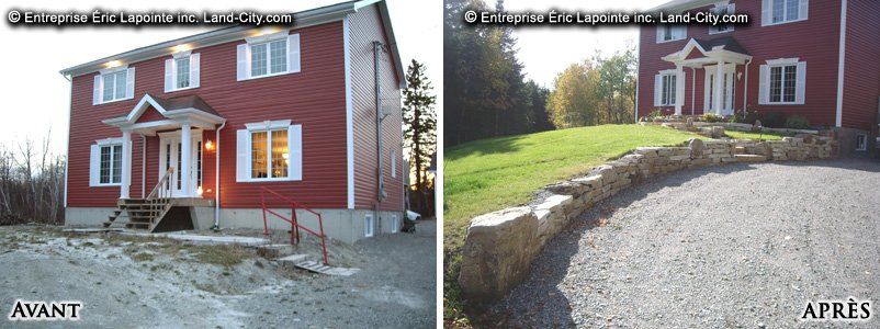 Une photo avant et après d une maison rouge