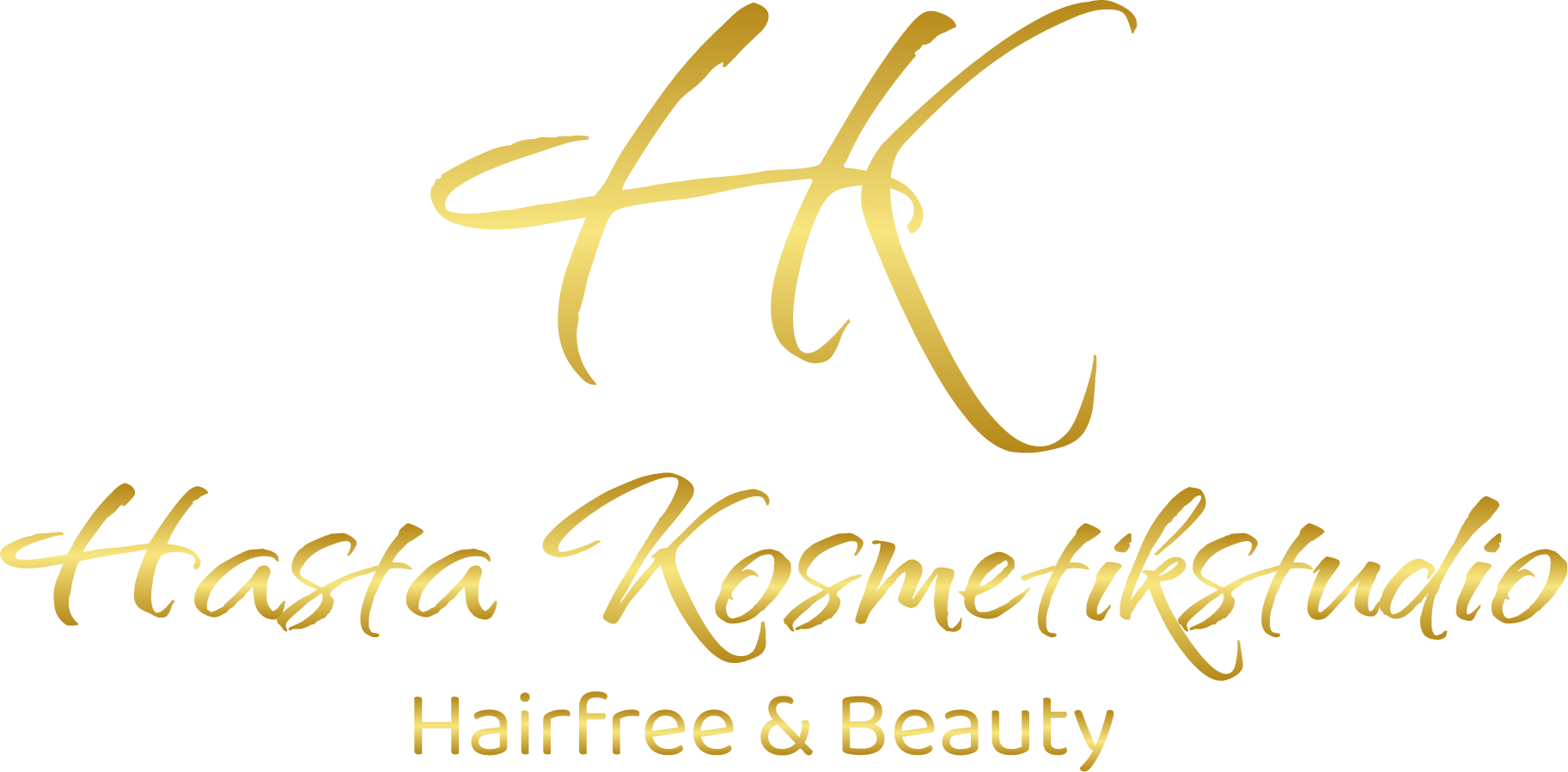 Ein goldenes Logo für einen Haar- und Schönheitssalon.