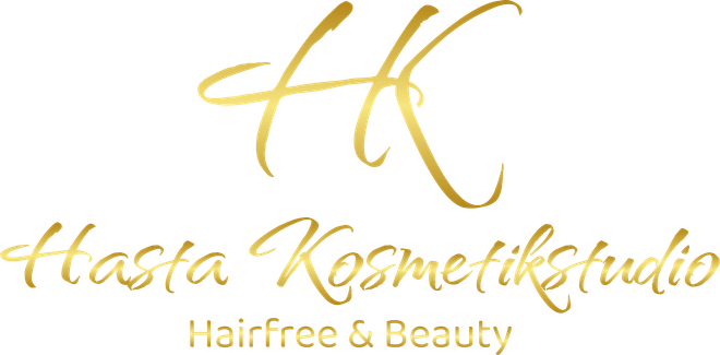 Ein goldenes Logo für einen Haar- und Schönheitssalon.