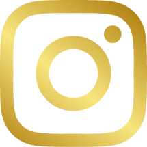 Ein goldenes Instagram-Logo auf weißem Hintergrund