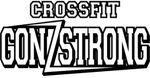 CrossFit "Gonnstrong" logo with bold, outlined text and a stylized "Z."