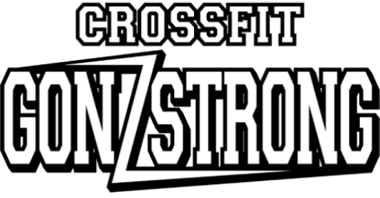 CrossFit "Gonnstrong" logo with bold, outlined text and a stylized "Z."