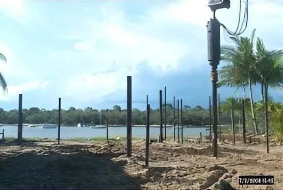 A Drill is Being Used to Drill a Hole in the Ground — Q-Pile Foundations in Noosa, QLD