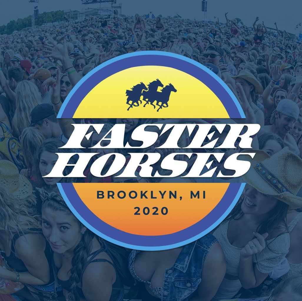 A logo for faster horses in brooklyn mi