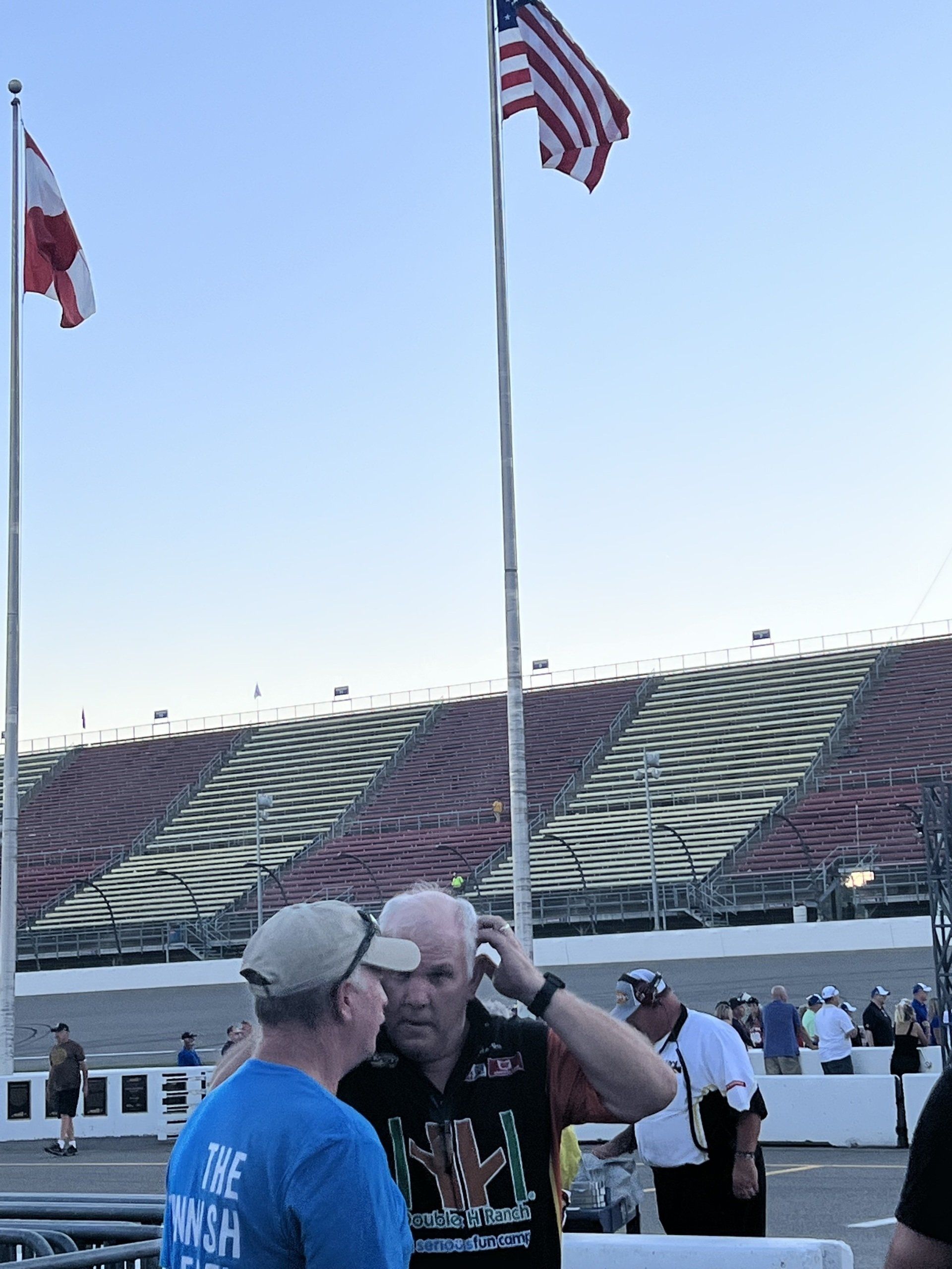 A man in a blue shirt with the word free on it