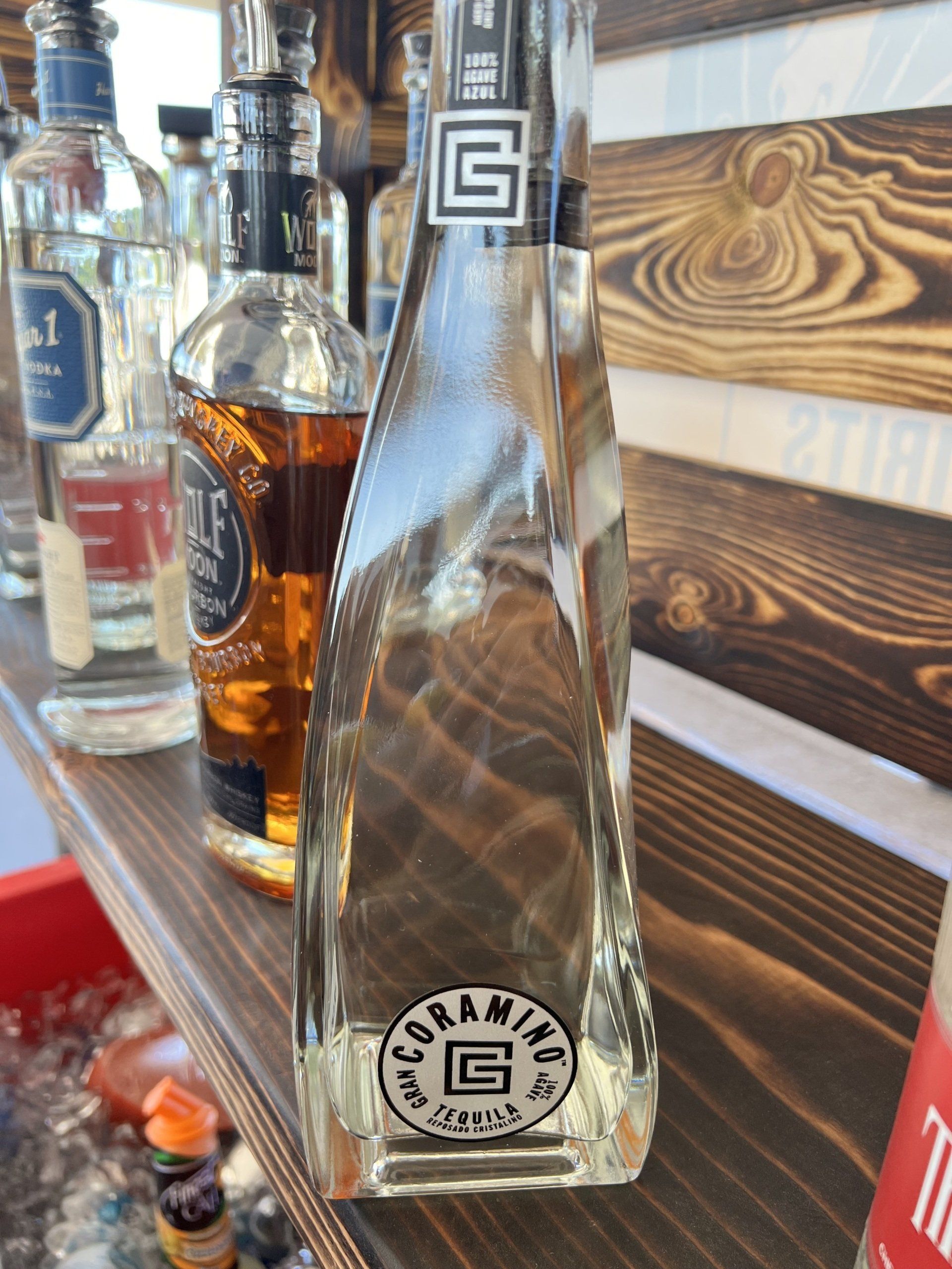 A bottle with the letter g on it