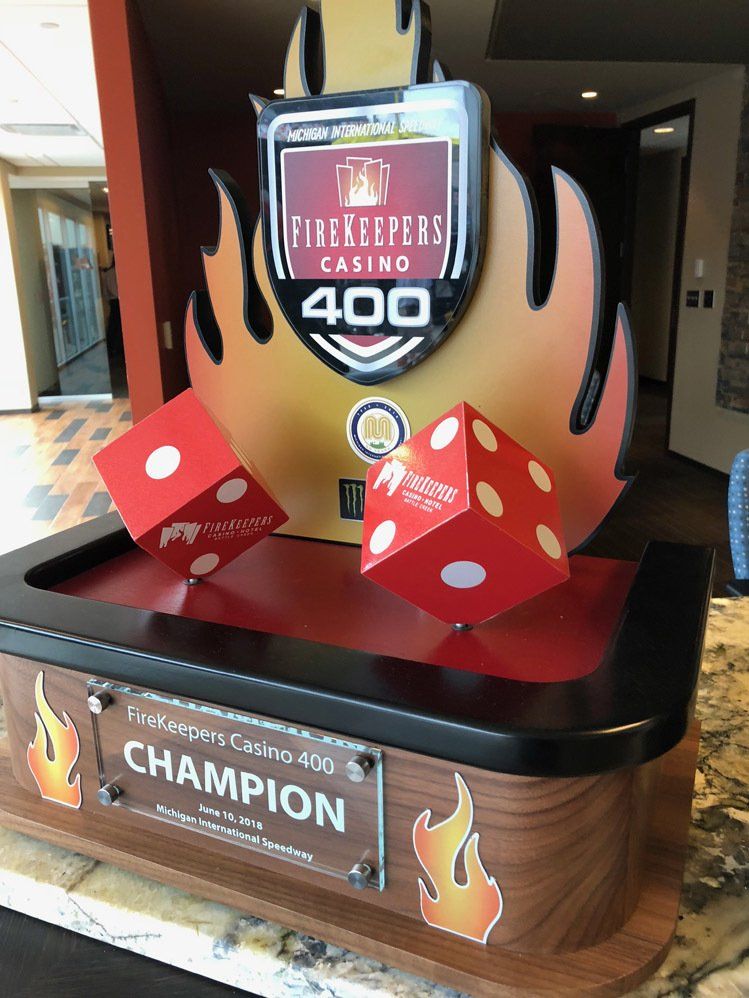 A trophy that says firekeepers casino 400 on it