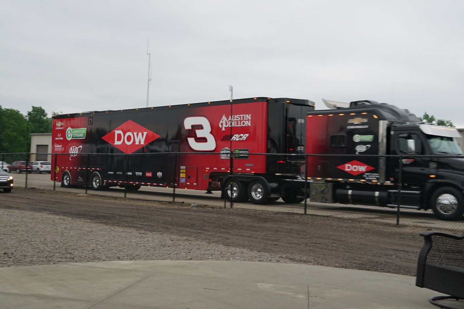 A truck with the number 3 on the side of it