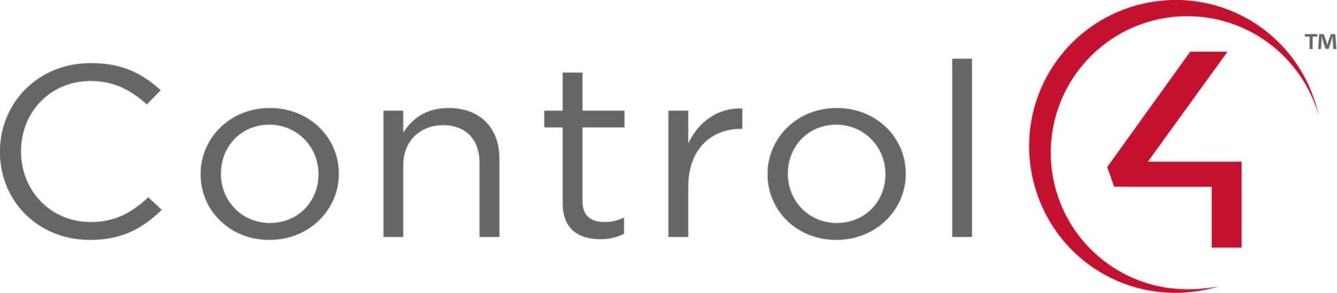 Control4 logo with text in gray and a red