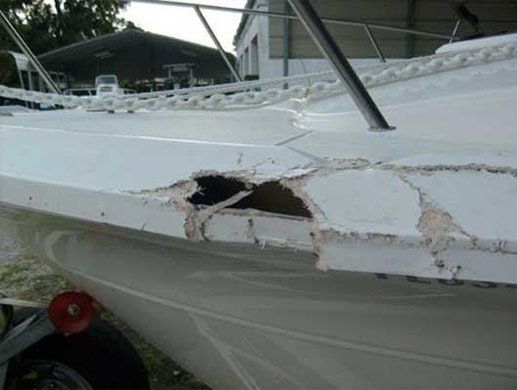 Broken Side Of A Boat — Jacksonville, FL — Excel Professional Detailing & Fiberglass