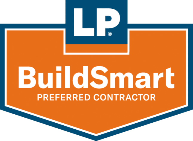 A logo for lp buildsmart preferred contractor