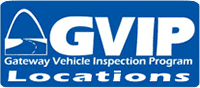 The logo for gateway vehicle inspection program locations is blue and white.