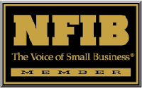 A sign that says nfib the voice of small business member