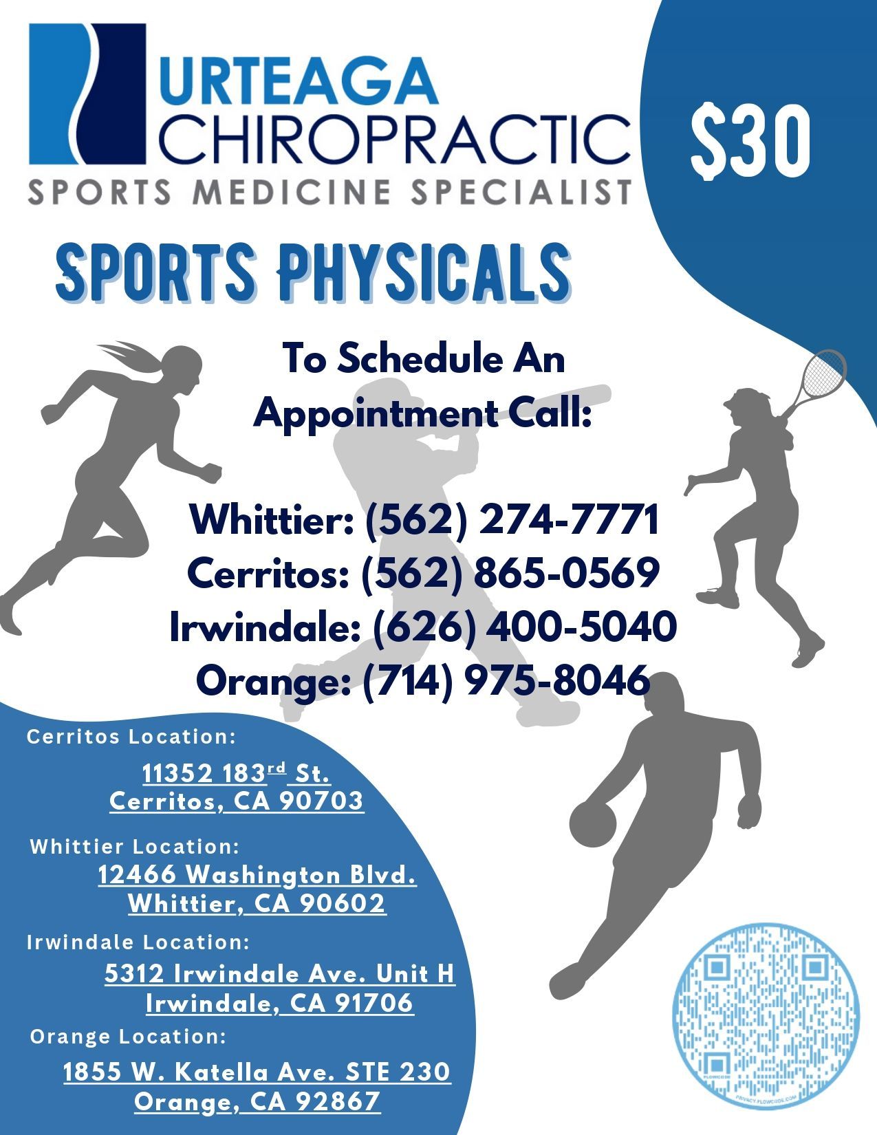 Flyer for Urteaga Chiropractic's November massage special. Discounts for veterans and military.