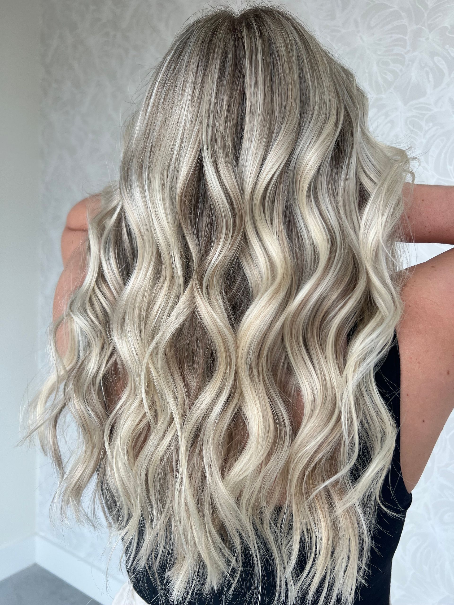 blonde babe, blonde hair, customized blonde hair color, highlights 