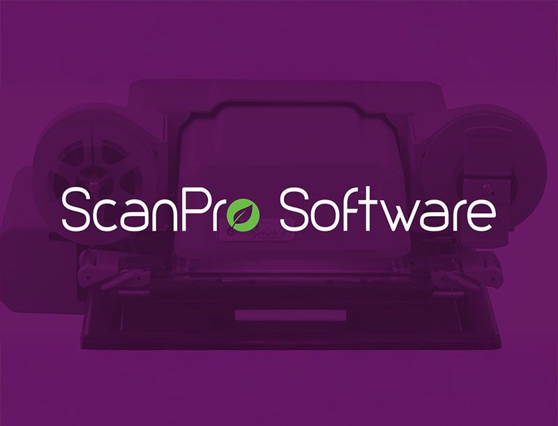the text ScanPro Software with purple background