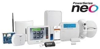 Assorted smart home security system devices and control panels with