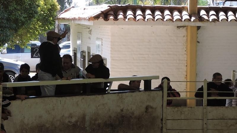 Un hombre con sombrero de vaquero está hablando con un grupo de personas detrás de una valla.