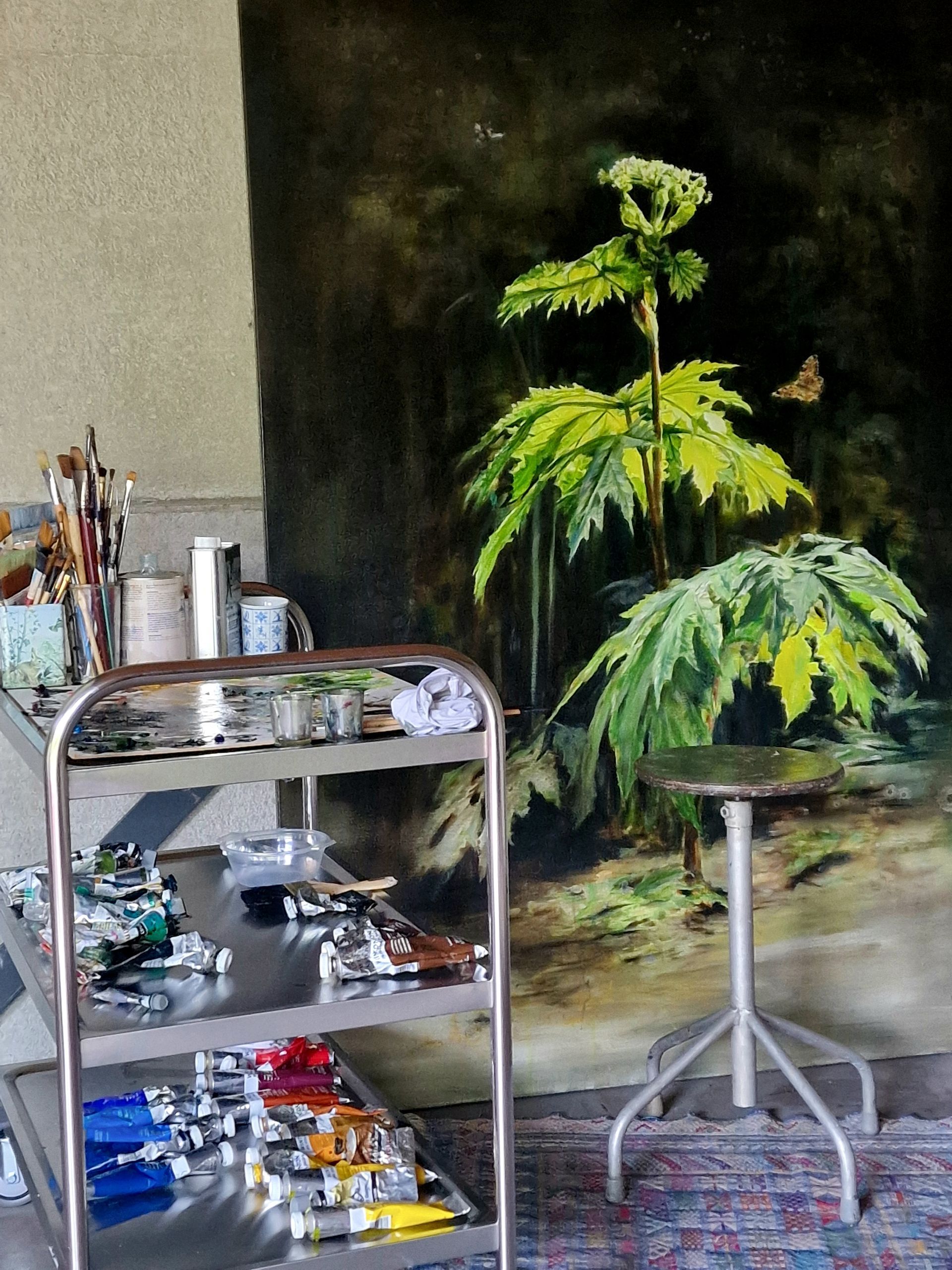 plantenschilderij, schilderij met groen