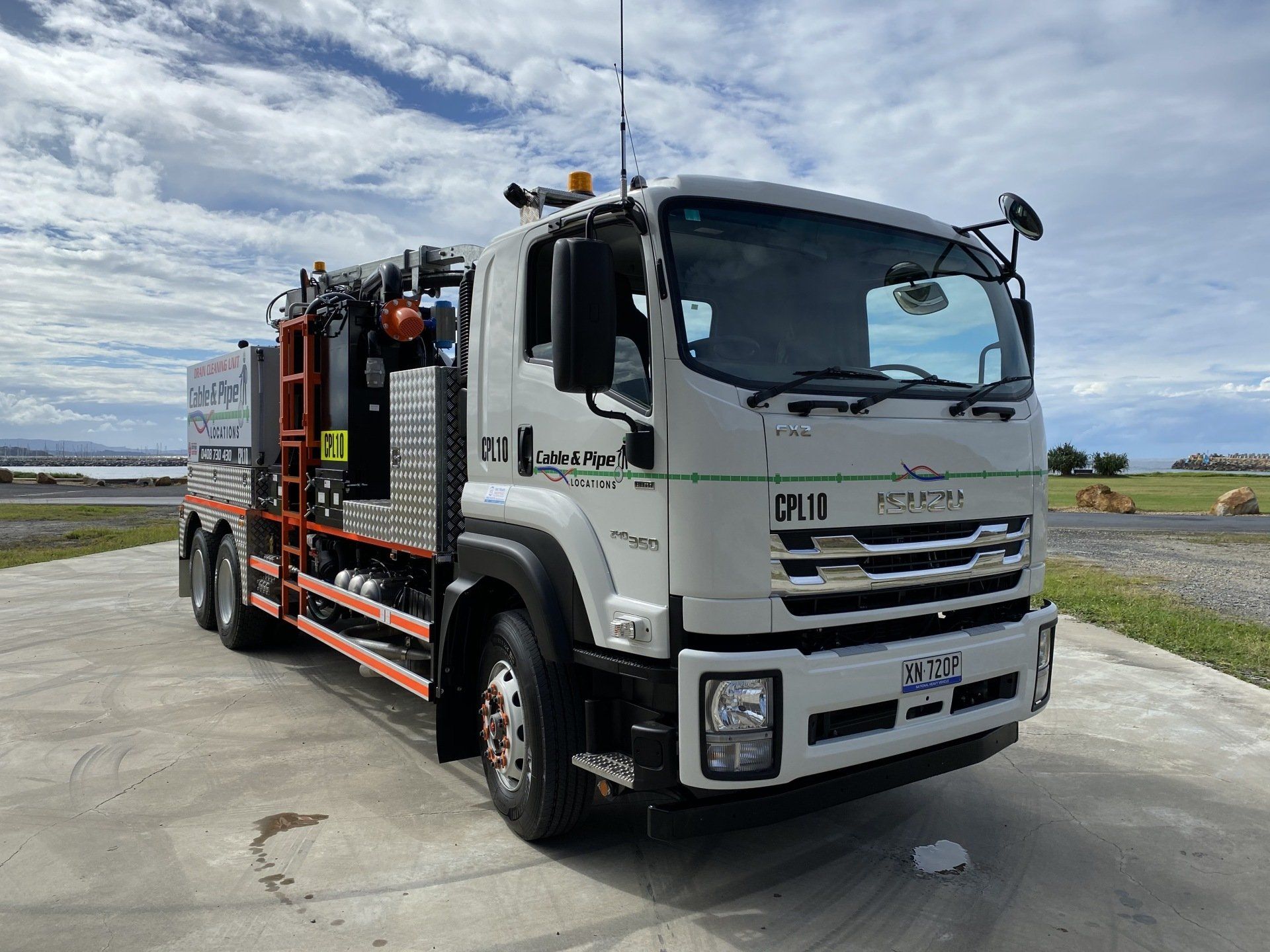 Front View Of White Truck — Cable & Pipe Locations in Yamba, NSW