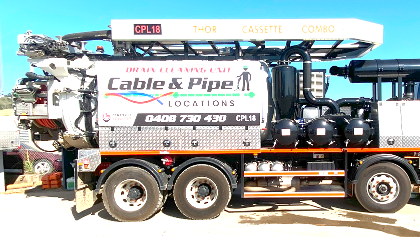 A cable and pipe truck is parked on the side of the road — Cable & Pipe Locations in Coffs Harbour, NSW