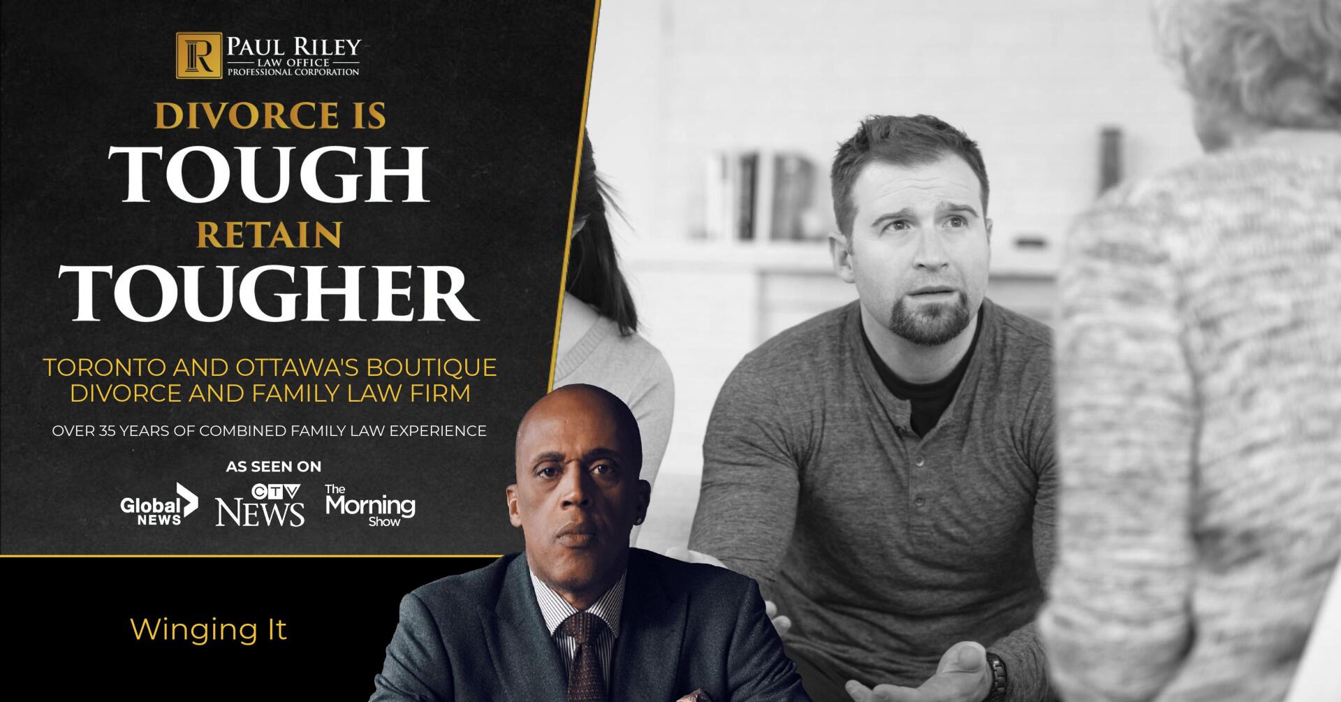 A poster that says divorce is tough retain tougher