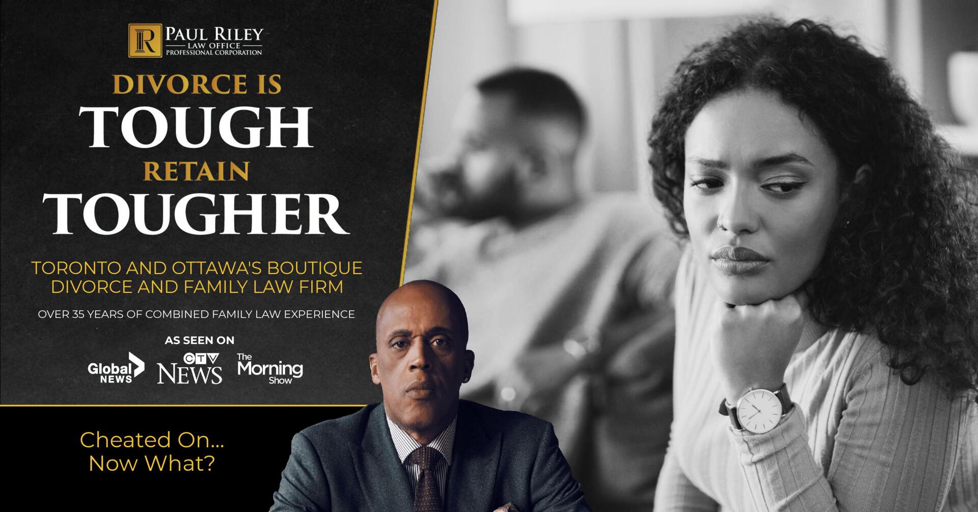 A poster that says divorce is tough retain tougher