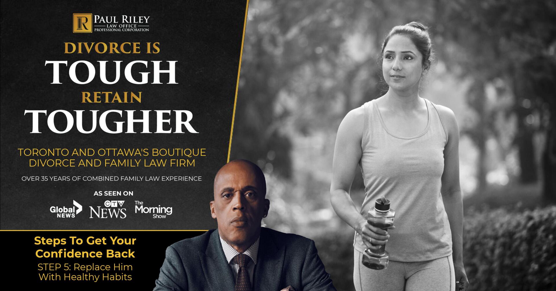 A poster that says divorce is tough retain tougher