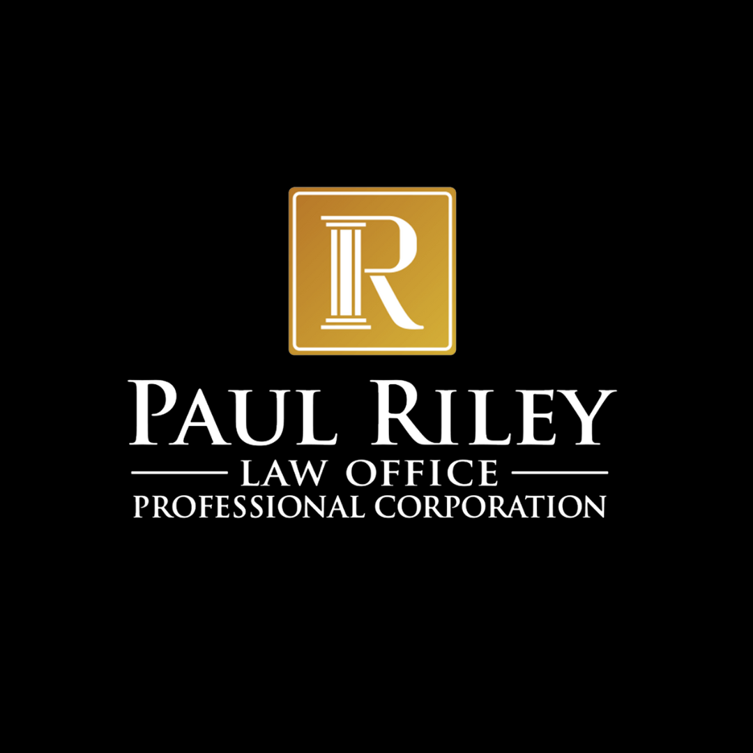 Paul riley law office professional corporation logo on a black background