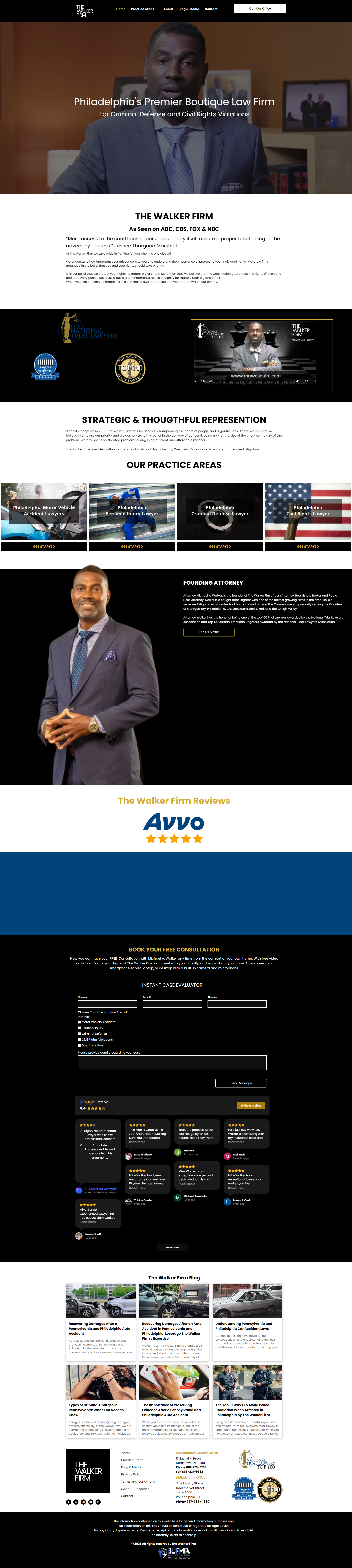 A screenshot of a website with a man talking on it.