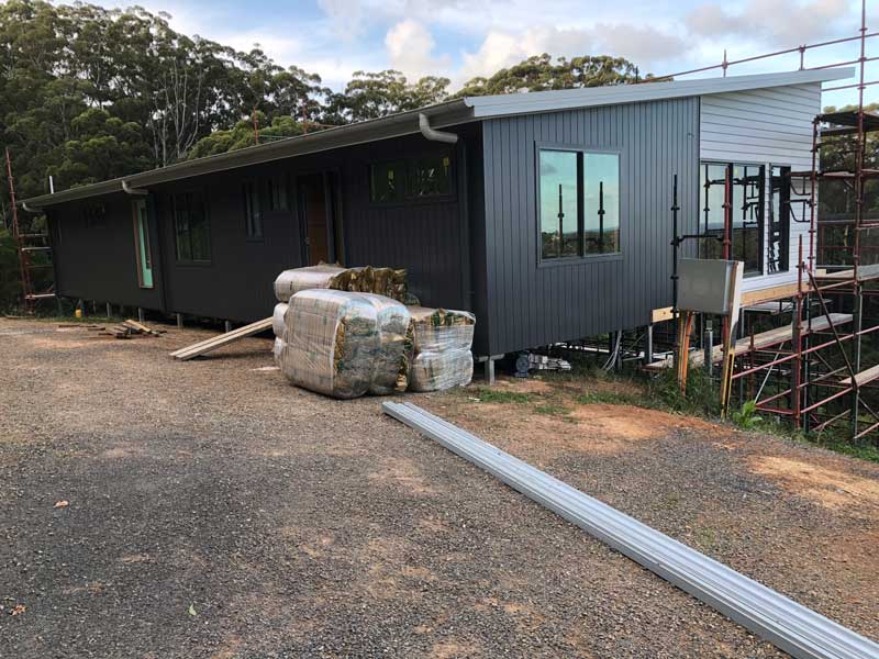 black paint services on building