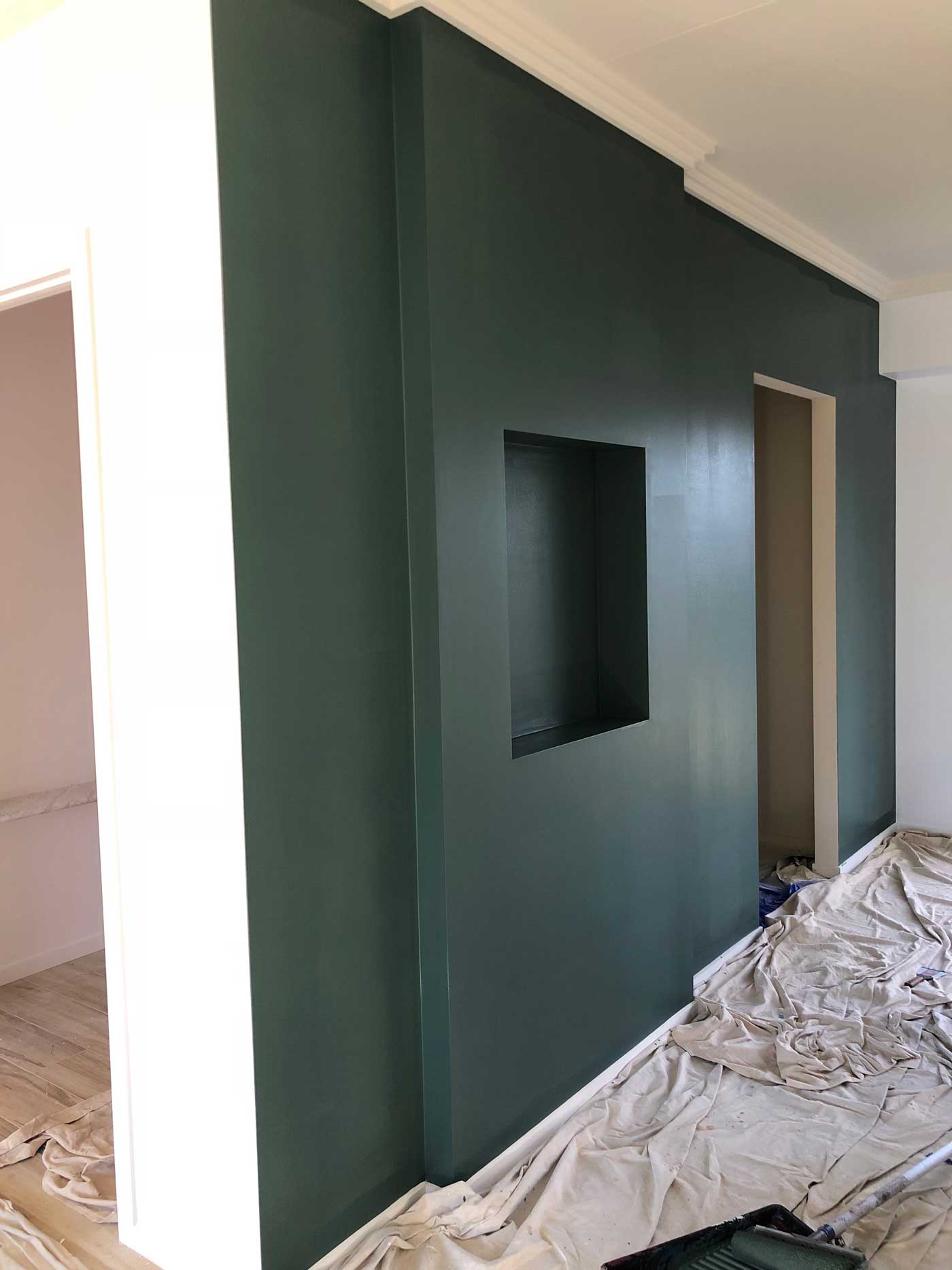 black painting on wall