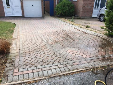 driveway before cleaning in Poole Dorset with All Surface Care