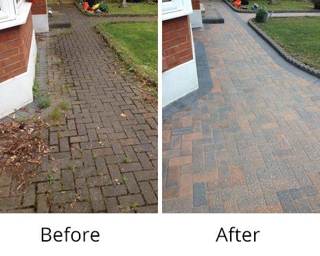 paving before and after cleaning