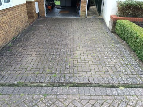 driveway before cleaning in Bournemouth Dorset with All Surface Care