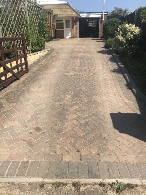 driveway before pressure wash cleaning in Bournemouth Dorset with All Surface Care