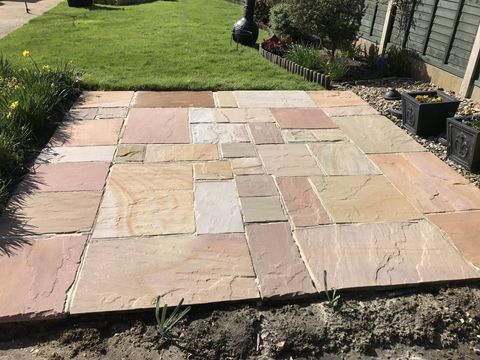 clean sandstone patio