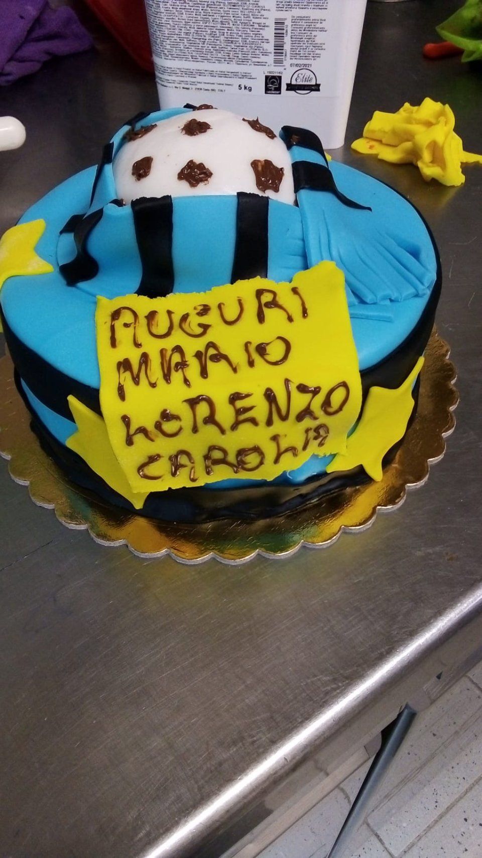 Torta di compleanno tema calcio