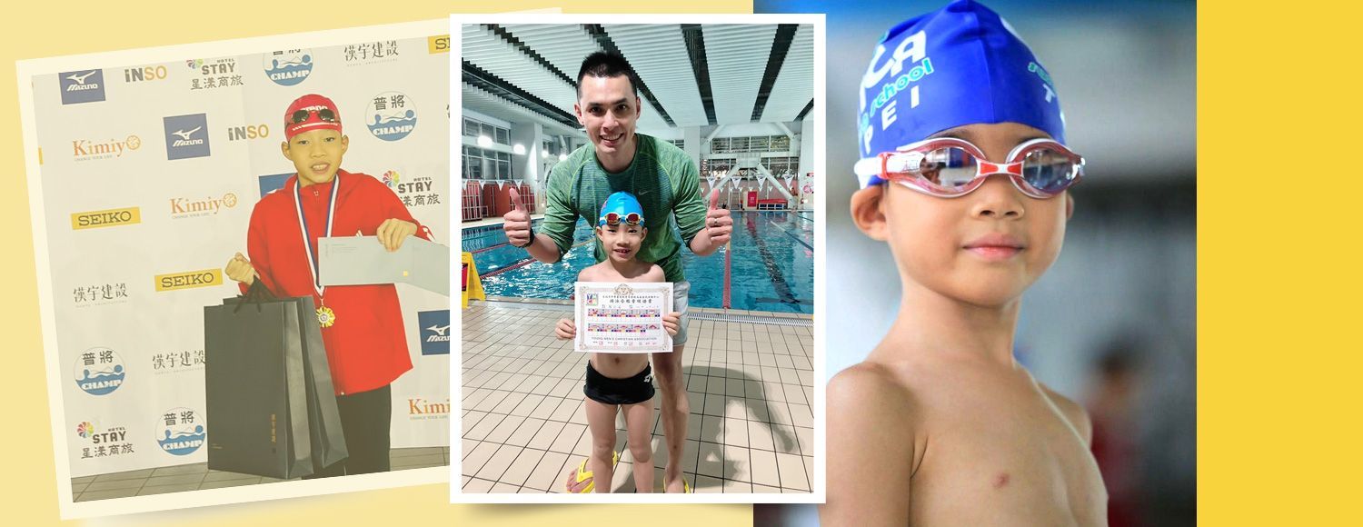 圖為永吉會館學員-吳瞳恩，升級台北YMCA十級游泳檢定