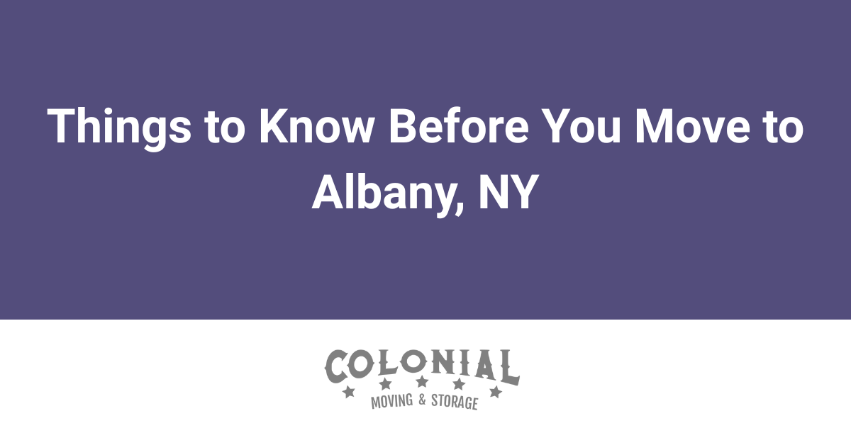 A purple sign that says things to know before you move to albany ny